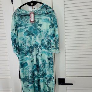 NEW!!Size 18 UK NWT Green Boohoo DRAGON PRINT MESH BODYCON DRESS